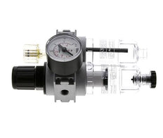 FRL 2-Teilig G1/8'' 700l/min 0.1-3.0bar/1-44psi Semi-Auto 40 mm Manometer Polycarbonat Multifix 0