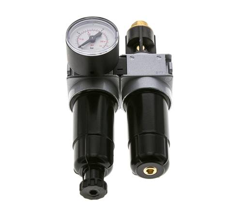 FRL 2-Teilig G1/8'' 700l/min 0.5-10.0bar/7-145psi Semi-Auto 40 mm Manometer Metall Multifix 0