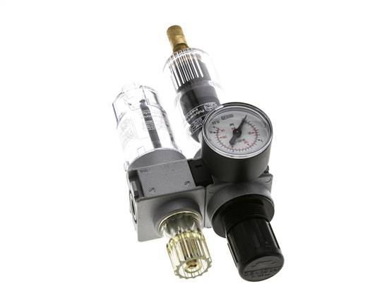 FRL 2-Teilig G1/8'' 700l/min 0.5-10.0bar/7-145psi Auto 40 mm Manometer Polycarbonat Multifix 0