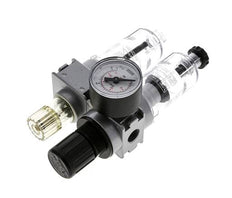 FRL 2-Teilig G1/4'' 700l/min 0.5-10.0bar/7-145psi Semi-Auto 40 mm Manometer Polycarbonat Multifix 0