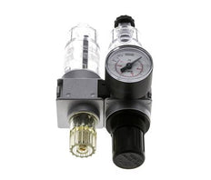 FRL 2-Teilig G1/4'' 700l/min 0.5-10.0bar/7-145psi Semi-Auto 40 mm Manometer Polycarbonat Multifix 0