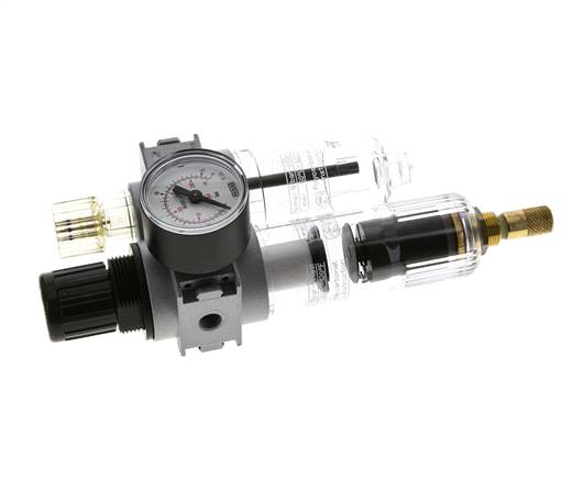 FRL 2-Teilig G1/8'' 700l/min 0.5-10.0bar/7-145psi Auto 40 mm Manometer Polycarbonat Multifix 0