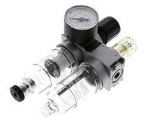 FRL 2-Teilig G1/8'' 700l/min 0.5-10.0bar/7-145psi Semi-Auto 40 mm Manometer Polycarbonat Multifix 0