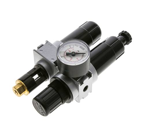 FRL 2-Teilig G1/8'' 700l/min 0.5-10.0bar/7-145psi Semi-Auto 40 mm Manometer Metall Multifix 0