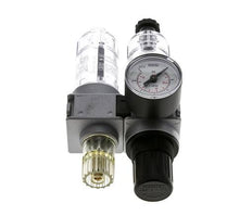 FRL 2-Teilig G1/4'' 700l/min 0.1-3.0bar/1-44psi Semi-Auto 40 mm Manometer Polycarbonat Multifix 0