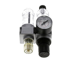 FRL 2-Teilig G1/8'' 700l/min 0.5-10.0bar/7-145psi Semi-Auto 40 mm Manometer Polycarbonat Multifix 0