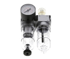 FRL 2-Teilig G1/8'' 700l/min 0.2-6.0bar/3-87psi Semi-Auto 40 mm Manometer Polycarbonat Multifix 0