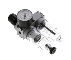 FRL 2-Teilig G1/8'' 700l/min 0.1-3.0bar/1-44psi Semi-Auto 40 mm Manometer Polycarbonat Multifix 0