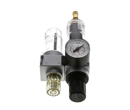 FRL 2-Teilig G1/4'' 700l/min 0.5-10.0bar/7-145psi Auto 40 mm Manometer Polycarbonat Multifix 0