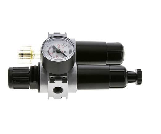FRL 2-Teilig G1/4'' 700l/min 0.5-10.0bar/7-145psi Semi-Auto 40 mm Manometer Metall Multifix 0