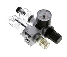 FRL 2-Teilig G1/8'' 700l/min 0.2-6.0bar/3-87psi Semi-Auto 40 mm Manometer Polycarbonat Multifix 0