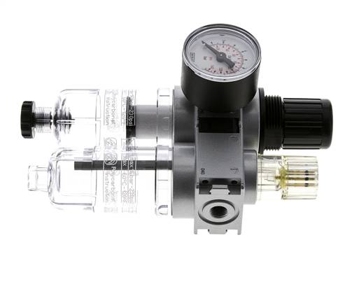 FRL 2-Teilig G1/8'' 700l/min 0.2-6.0bar/3-87psi Semi-Auto 40 mm Manometer Polycarbonat Multifix 0