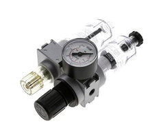 FRL 2-Teilig G1/8'' 700l/min 0.1-3.0bar/1-44psi Semi-Auto 40 mm Manometer Polycarbonat Multifix 0