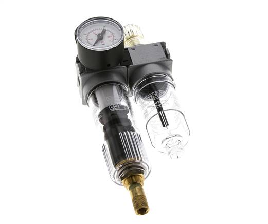 FRL 2-Teilig G1/8'' 700l/min 0.5-10.0bar/7-145psi Auto 40 mm Manometer Polycarbonat Multifix 0