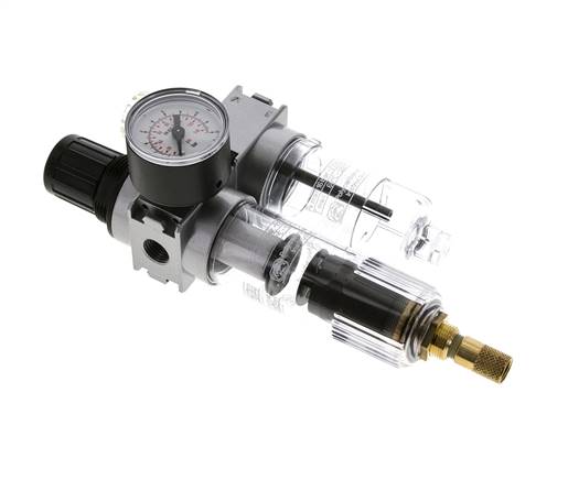 FRL 2-Teilig G1/4'' 700l/min 0.2-6.0bar/3-87psi Auto 40 mm Manometer Polycarbonat Multifix 0