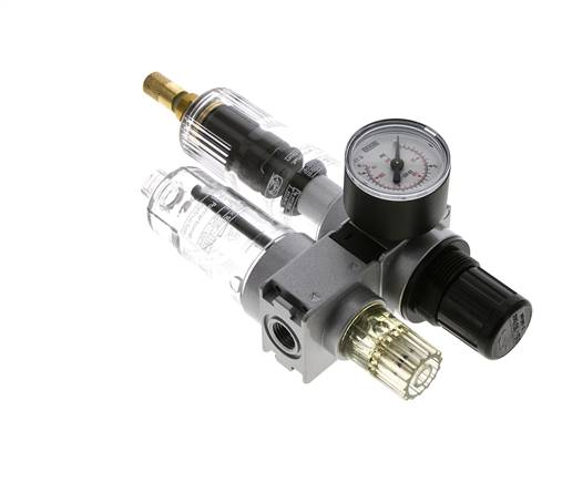 FRL 2-Teilig G1/4'' 700l/min 0.5-10.0bar/7-145psi Auto 40 mm Manometer Polycarbonat Multifix 0