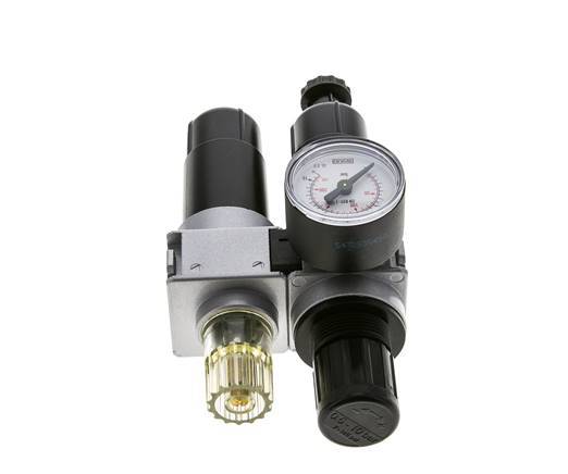 FRL 2-Teilig G1/4'' 700l/min 0.5-10.0bar/7-145psi Semi-Auto 40 mm Manometer Metall Multifix 0
