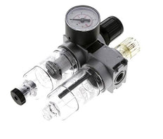 FRL 2-Teilig G1/4'' 700l/min 0.5-10.0bar/7-145psi Semi-Auto 40 mm Manometer Polycarbonat Multifix 0