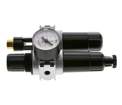 FRL 2-Teilig G1/8'' 700l/min 0.5-10.0bar/7-145psi Semi-Auto 40 mm Manometer Metall Multifix 0