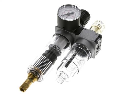 FRL 2-Teilig G1/8'' 700l/min 0.5-10.0bar/7-145psi Auto 40 mm Manometer Polycarbonat Multifix 0