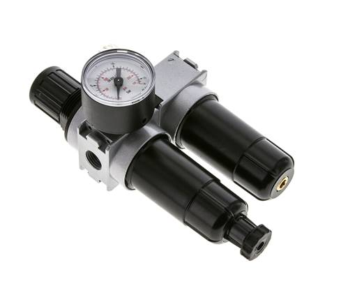 FRL 2-Teilig G1/4'' 700l/min 0.5-10.0bar/7-145psi Semi-Auto 40 mm Manometer Metall Multifix 0