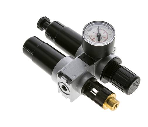 FRL 2-Teilig G1/8'' 700l/min 0.5-10.0bar/7-145psi Semi-Auto 40 mm Manometer Metall Multifix 0