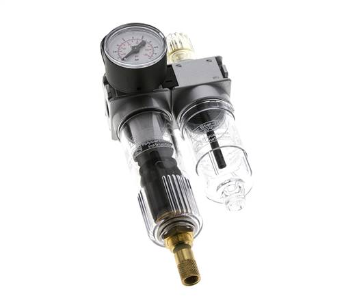 FRL 2-Teilig G1/4'' 700l/min 0.2-6.0bar/3-87psi Auto 40 mm Manometer Polycarbonat Multifix 0