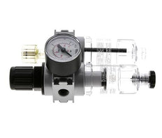 FRL 2-Teilig G1/4'' 700l/min 0.5-10.0bar/7-145psi Semi-Auto 40 mm Manometer Polycarbonat Multifix 0