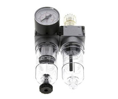 FRL 2-Teilig G1/8'' 700l/min 0.1-3.0bar/1-44psi Semi-Auto 40 mm Manometer Polycarbonat Multifix 0