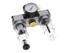 FRL 3-Teilig G1/8'' 750l/min 0.2-6.0bar/3-87psi Semi-Auto 40 mm Manometer Polycarbonat Multifix 0