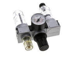 FRL 3-Teilig G1/8'' 750l/min 0.2-6.0bar/3-87psi Semi-Auto 40 mm Manometer Polycarbonat Multifix 0