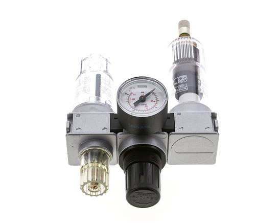 FRL 3-Teilig G1/4'' 750l/min 0.5-10.0bar/7-145psi Auto (Geschlossen Ohne Druck) 40 mm Manometer Polycarbonat Multifix 0