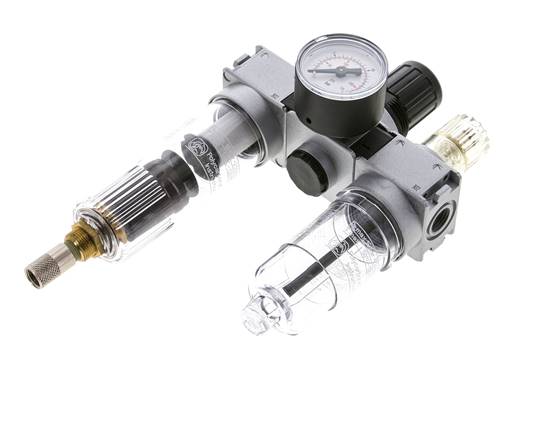 FRL 3-Teilig G1/4'' 750l/min 0.5-10.0bar/7-145psi Auto (Geschlossen Ohne Druck) 40 mm Manometer Polycarbonat Multifix 0