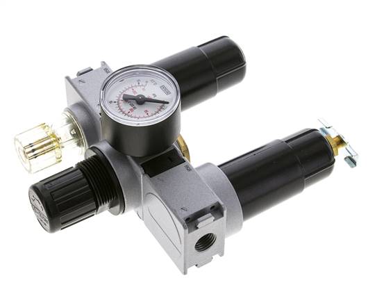 FRL 3-Teilig G1/4'' 750l/min 0.5-10.0bar/7-145psi Semi-Auto 40 mm Manometer Metall Multifix 0