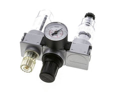 FRL 3-Teilig G1/4'' 750l/min 0.5-10.0bar/7-145psi Semi-Auto 40 mm Manometer Polycarbonat Multifix 0