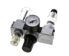 FRL 3-Teilig G1/8'' 750l/min 0.5-10.0bar/7-145psi Semi-Auto 40 mm Manometer Polycarbonat Multifix 0