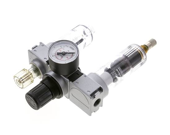FRL 3-Teilig G1/4'' 750l/min 0.5-10.0bar/7-145psi Auto (Geschlossen Ohne Druck) 40 mm Manometer Polycarbonat Multifix 0