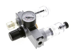 FRL 3-Teilig G1/4'' 750l/min 0.5-10.0bar/7-145psi Semi-Auto 40 mm Manometer Polycarbonat Multifix 0