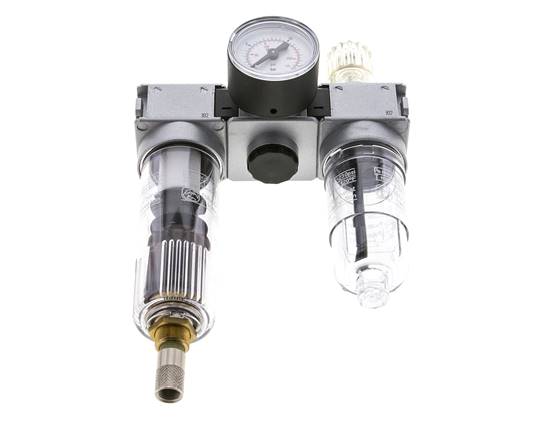 FRL 3-Teilig G1/4'' 750l/min 0.5-10.0bar/7-145psi Auto (Geschlossen Ohne Druck) 40 mm Manometer Polycarbonat Multifix 0
