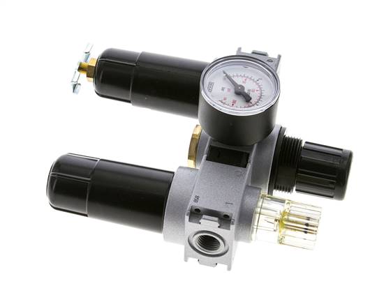 FRL 3-Teilig G1/4'' 750l/min 0.5-10.0bar/7-145psi Semi-Auto 40 mm Manometer Metall Multifix 0