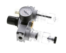 FRL 3-Teilig G1/4'' 750l/min 0.5-10.0bar/7-145psi Semi-Auto 40 mm Manometer Polycarbonat Multifix 0