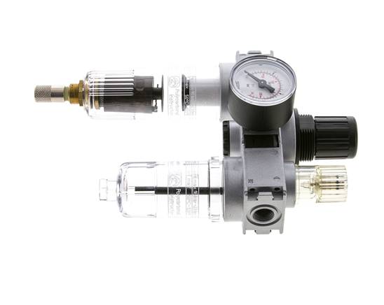 FRL 3-Teilig G1/4'' 750l/min 0.5-10.0bar/7-145psi Auto (Geschlossen Ohne Druck) 40 mm Manometer Polycarbonat Multifix 0