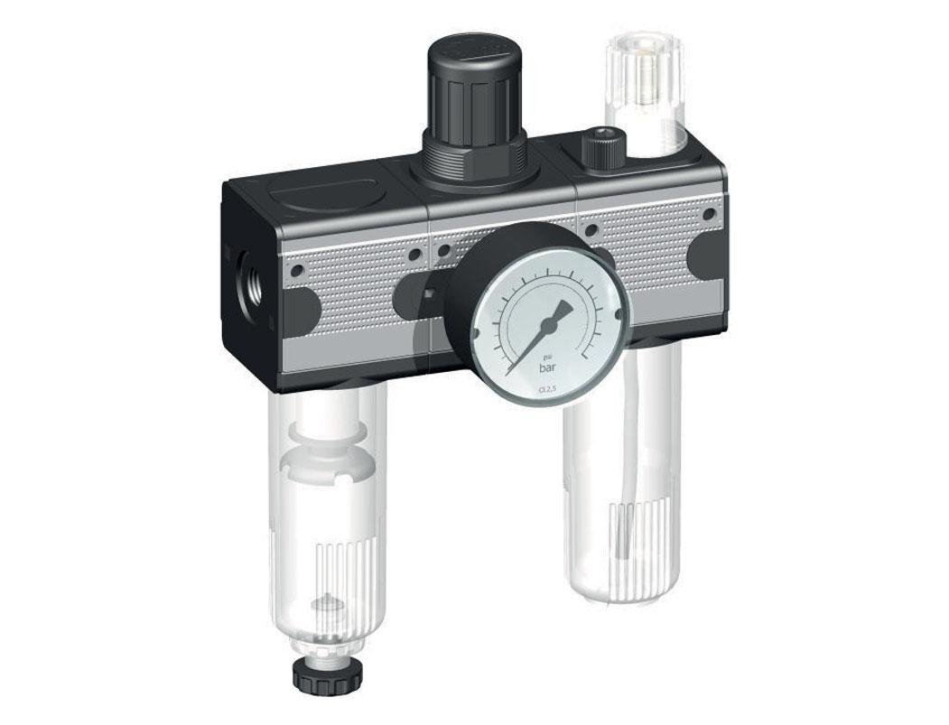 FRL 3-Teilig G1/4'' 1200l/min 0.5-10.0bar/7-145psi Auto Metal Multifix 1