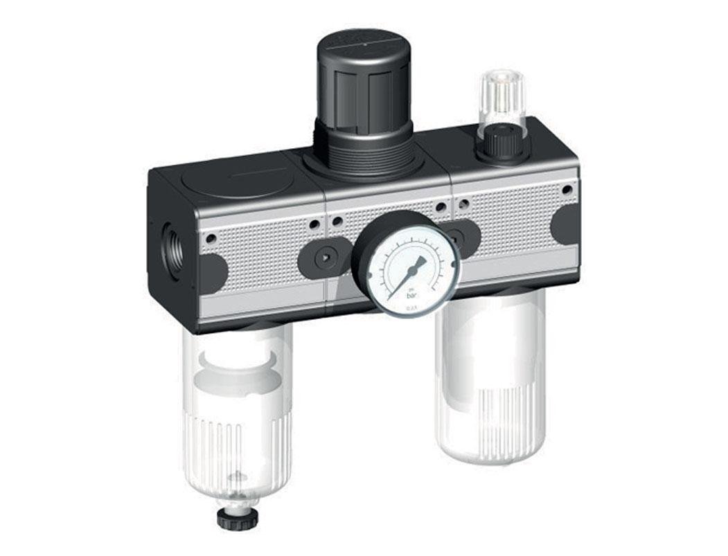 FRL 3-Teilig G3/4'' 5800l/min 0.1-3.0bar/1-44psi Halbautomatisch Polycarbonat Multifix 2