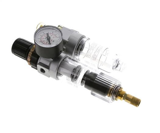 FRL 2-Teilig G1/8'' 350l/min 0.5-6.0bar/7-87psi Auto Polycarbonat Standard 0