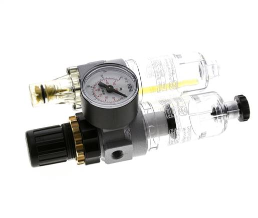 FRL 2-Teilig G1/8'' 350l/min 0.5-16.0bar/7-232psi Halbautomatisch Polycarbonat Standard 0