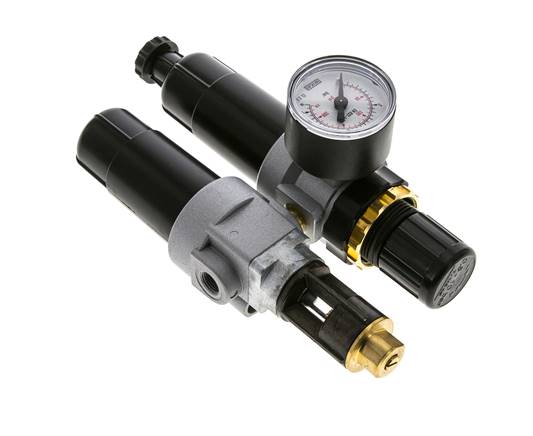 FRL 2-Teilig G1/8'' 350l/min 0.5-10.0bar/7-145psi Semi-Auto Metall Standard 0