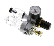 FRL 2-Teilig G1/8'' 350l/min 0.5-6.0bar/7-87psi Halbautomatisch Polycarbonat Standard 0
