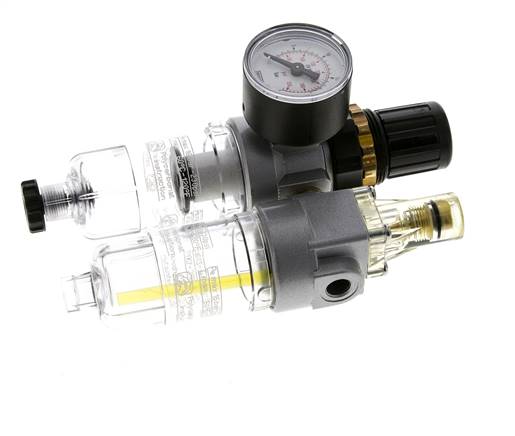 FRL 2-Teilig G1/8'' 350l/min 0.5-16.0bar/7-232psi Halbautomatisch Polycarbonat Standard 0