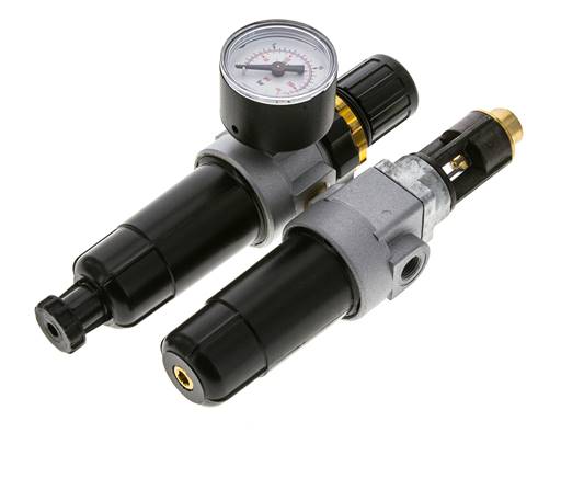 FRL 2-Teilig G1/8'' 350l/min 0.5-10.0bar/7-145psi Semi-Auto Metall Standard 0